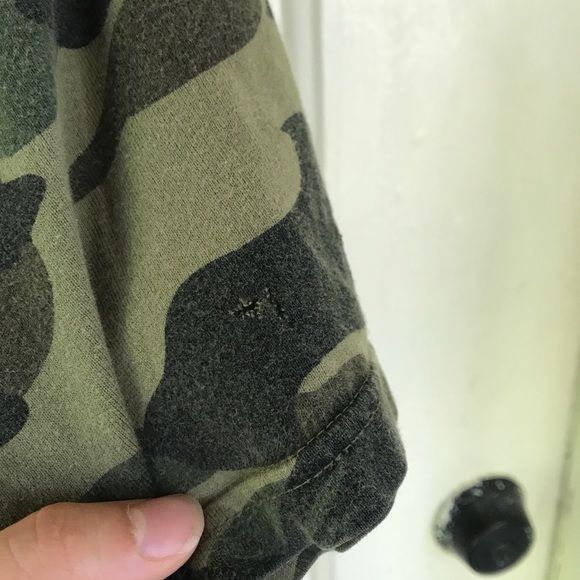 Bape A Bathing Ape Tee Camo Zipper Print Men’s Large L - Picture 7 of 7